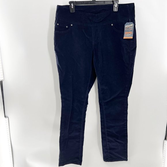 Jag Corduroy Navy Pull On Highrise 